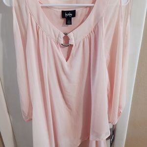 Moving-make offer! NWT by & by Pink Cold Shoulder Top 2X